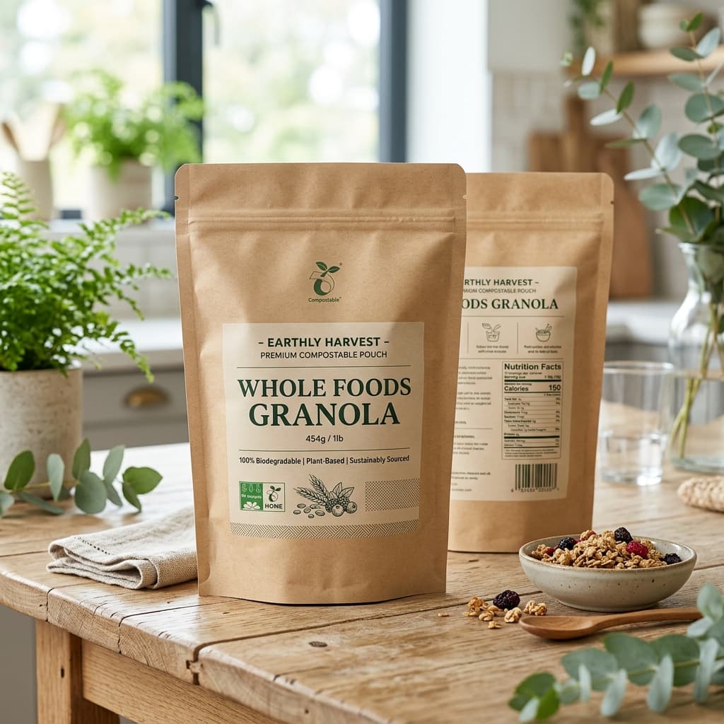 Compostable 3 Side Seal Pouches: Sustainable Sachet Packaging