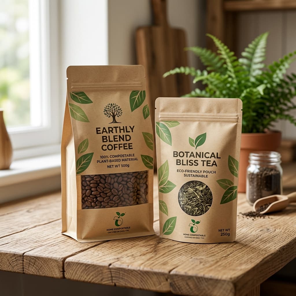Compostable Flat Bottom Pouches | Biodegradable Kraft Solutions