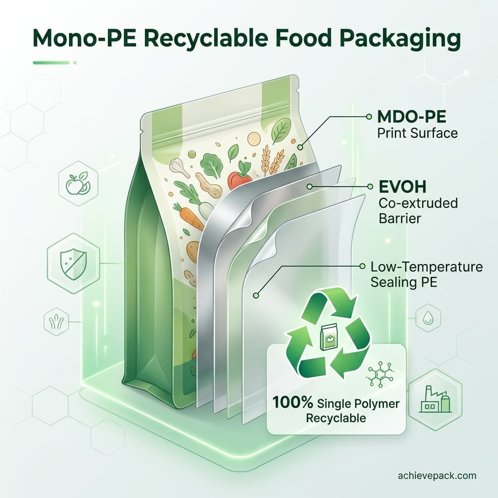 Mono Pe Recyclable Food Packaging Infographic