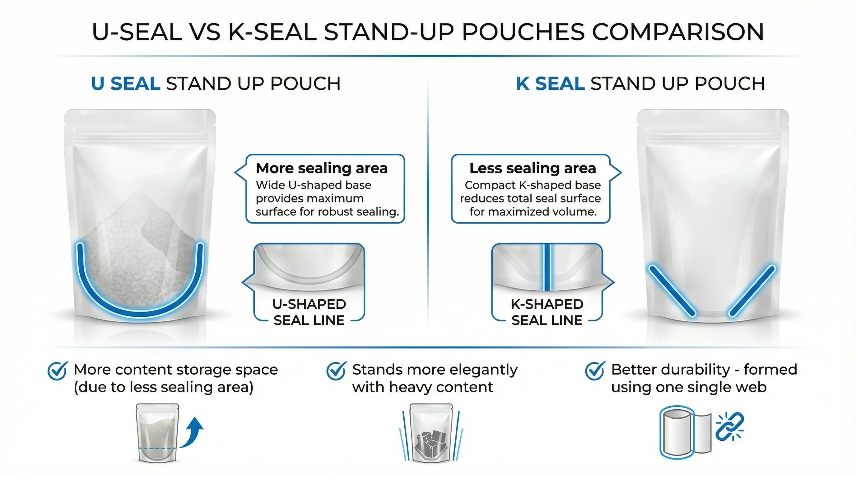 K-Seal Stand Up Pouches | Heavy-Duty Bottom Gusset Bags | Achieve Pack