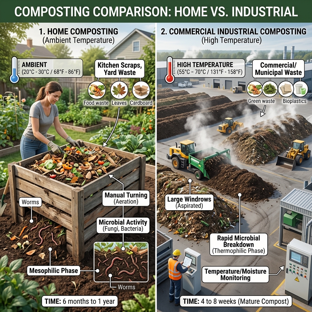 Comparison of Home Vs Industrial Compostable